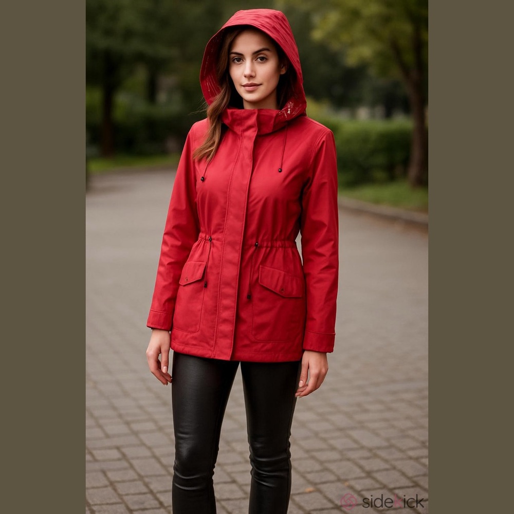 Northern Reflections Red Hooded Utility Jacket